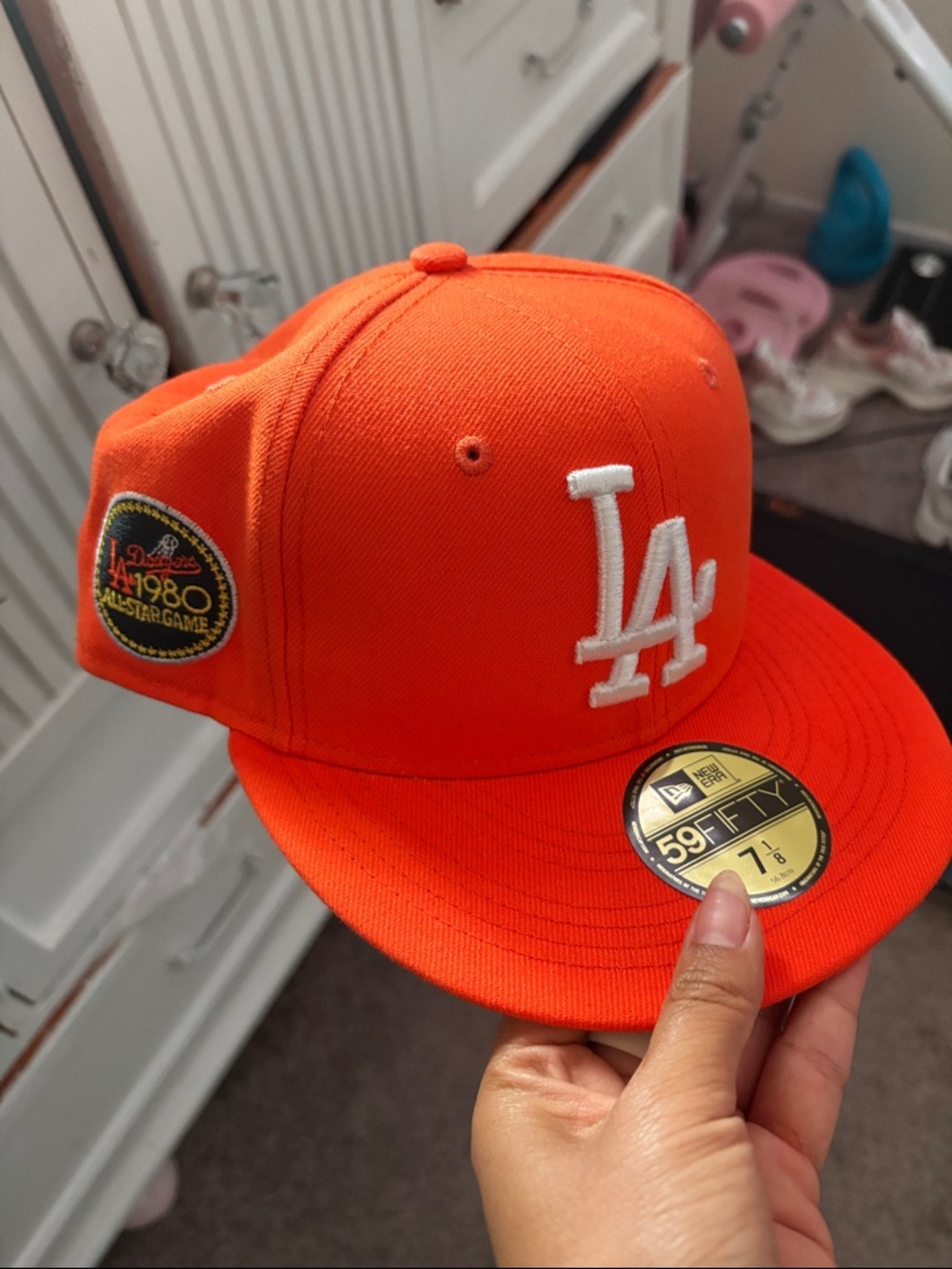 New Era Orange LA Dodgers 59FIFTY Fitted Cap with 1980 Patch